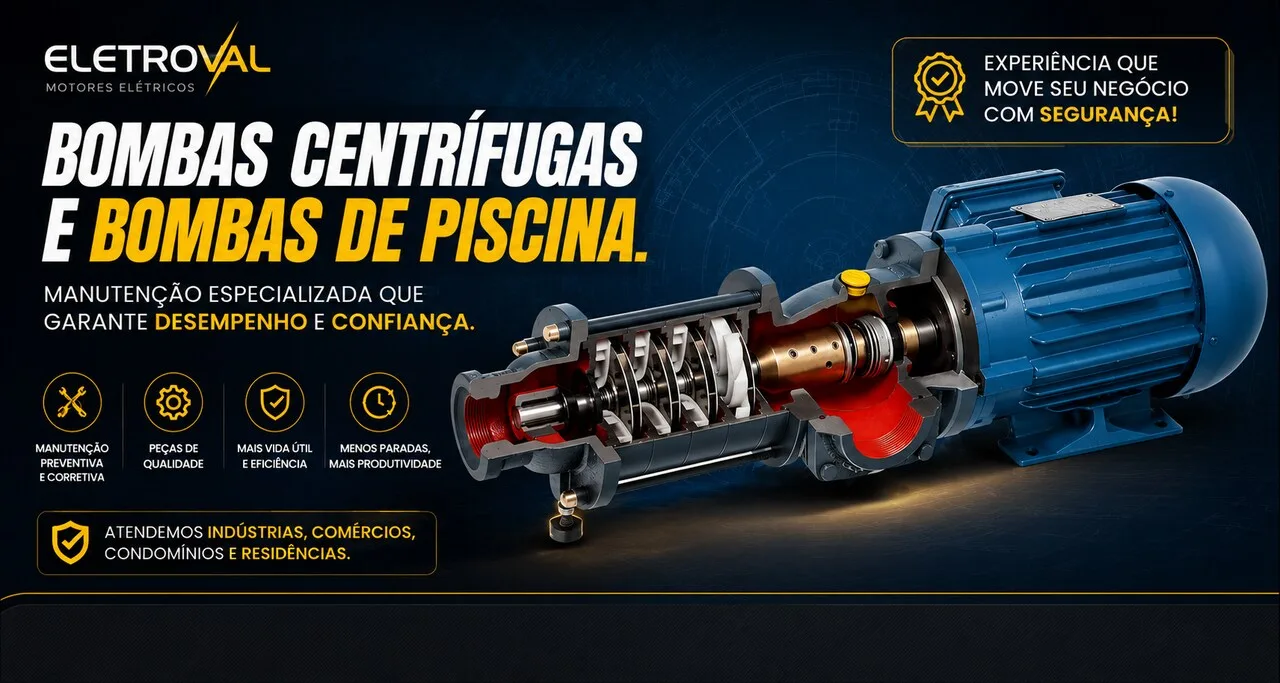 Motor elétrico industrial em manutenção
